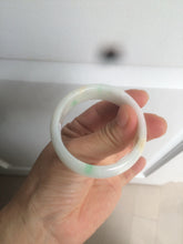 Load image into Gallery viewer, 46.7mm Certified Type A 100% Natural sunny green/white(白底青) Jadeite Jade bangle AC73-1483