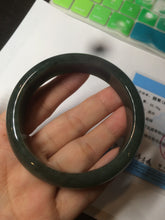 Load image into Gallery viewer, 57.7mm certificated type A 100% Natural dark green/Jadeite Jade bangle S61-1098