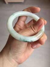 Load image into Gallery viewer, 53.5mm certified natural 100% natural Type A light green red round cut jadeite jade bangle BP22-7250
