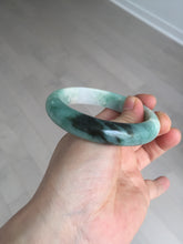Load image into Gallery viewer, 57.6mm certified type A 100% Natural apple green/dark green jadeite jade bangle AX128-5220