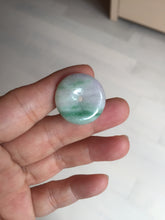 Load image into Gallery viewer, 23.5/4.9mm Type A 100% Natural green white Jadeite Jade Safety Guardian Button donuts Pendant BP115