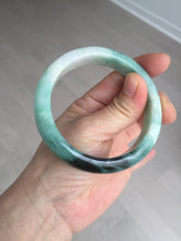 Load image into Gallery viewer, 57.6mm certified type A 100% Natural apple green/dark green jadeite jade bangle AX128-5220