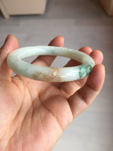 Load image into Gallery viewer, 53.5mm certified natural 100% natural Type A light green red round cut jadeite jade bangle BP22-7250