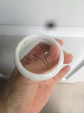 Load image into Gallery viewer, 46.7mm Certified Type A 100% Natural sunny green/white(白底青) Jadeite Jade bangle AC73-1483