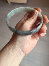 Load image into Gallery viewer, 74.9mm certified Type A 100% Natural black beige(WuJi) plus size flat style Jadeite Jade bangle BG215-5431