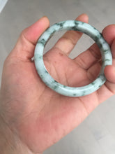 Load image into Gallery viewer, 54mm certified Type A 100% Natural light green with floating green flowers Jadeite Jade bangle AU14-3022