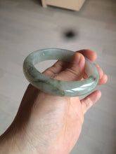 Load image into Gallery viewer, 53.5mm certified 100% natural Type A icy watery green/gray jadeite jade bangle AF86-0223