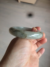 Load image into Gallery viewer, 53.5mm certified 100% natural Type A icy watery green/gray jadeite jade bangle AF86-0223