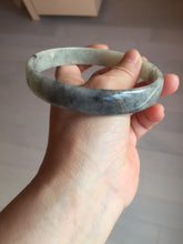 Load image into Gallery viewer, 74.9mm certified Type A 100% Natural black beige(WuJi) plus size flat style Jadeite Jade bangle BG215-5431
