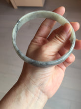 Load image into Gallery viewer, 74.9mm certified Type A 100% Natural black beige(WuJi) plus size flat style Jadeite Jade bangle BG215-5431