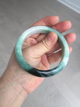 Load image into Gallery viewer, 57.6mm certified type A 100% Natural apple green/dark green jadeite jade bangle AX128-5220