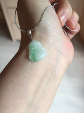 Load image into Gallery viewer, 100% Natural type A green/white small happy buddha jadeite Jade pendant necklace group BP111