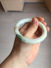 Load image into Gallery viewer, 53.5mm certified natural 100% natural Type A light green red round cut jadeite jade bangle BP22-7250