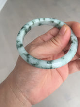 Load image into Gallery viewer, 54mm certified Type A 100% Natural light green with floating green flowers Jadeite Jade bangle AU14-3022