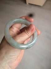 Load image into Gallery viewer, 53.5mm certified 100% natural Type A icy watery green/gray jadeite jade bangle AF86-0223