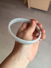 Load image into Gallery viewer, 74.9mm certified Type A 100% Natural light green white plus size flat style Jadeite Jade bangle BG214-5429