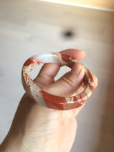 Load image into Gallery viewer, 53.2mm 100% natural red/pink/white square red jasper stone bangle XY77