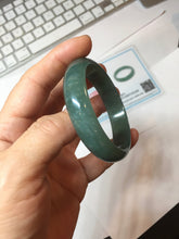 Load image into Gallery viewer, 51.3mm Certified Type A 100% Natural Light Green/Blue/Gray With Flying Snow Guatemala Jadeite Bangle PH264-1248