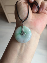 Load image into Gallery viewer, 27.8/6.1mm Type A 100% Natural sunny green light purple red Jadeite Jade Safety Guardian Button donuts Pendant group BP108