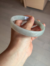 Load image into Gallery viewer, 76.7mm certified Type A 100% Natural light green white plus size flat style Jadeite Jade bangle BG213-5430