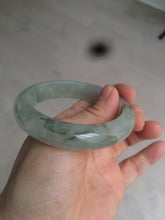 Load image into Gallery viewer, 53.5mm certified 100% natural Type A icy watery green/gray jadeite jade bangle AF86-0223