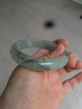Load image into Gallery viewer, 53.5mm certified 100% natural Type A icy watery green/gray jadeite jade bangle AF86-0223