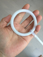 Load image into Gallery viewer, 54.8mm 100% natural Type A light purple white slim round cut jadeite jade bangle BM107-4526