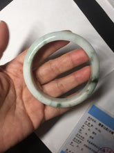 Load image into Gallery viewer, 57.5mm Certified 100% natural Type A green/white jadeite jade bangle BM32-9745