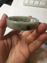 Load image into Gallery viewer, 51.7mm Certified type A 100% Natural sunny green dark green yellow purple with green flying flowers square Jadeite Jade bangle PA71-6940