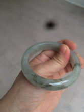 Load image into Gallery viewer, 53.5mm certified 100% natural Type A icy watery green/gray jadeite jade bangle AF86-0223