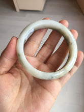 Load image into Gallery viewer, 56.4mm Certificated dark green/black/white with floating seaweed jadeite jade bangle BP21-4072