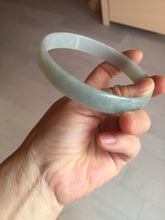 Load image into Gallery viewer, 76.7mm certified Type A 100% Natural light green white plus size flat style Jadeite Jade bangle BG213-5430
