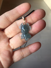 Load image into Gallery viewer, 100% natural type A icy watery light green blue gray Guatemala jadeite little Calf Pendant to the Heart pendant PE28
