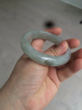 Load image into Gallery viewer, 53.5mm certified 100% natural Type A icy watery green/gray jadeite jade bangle AF86-0223