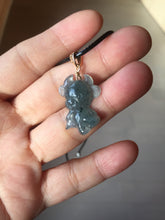 Load image into Gallery viewer, 100% natural type A icy watery light green blue gray Guatemala jadeite little Calf Pendant to the Heart pendant PE28