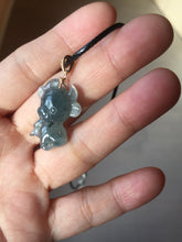 Load image into Gallery viewer, 100% natural type A icy watery light green blue gray Guatemala jadeite little Calf Pendant to the Heart pendant PE28