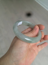 Load image into Gallery viewer, 53.5mm certified 100% natural Type A icy watery green/gray jadeite jade bangle AF86-0223