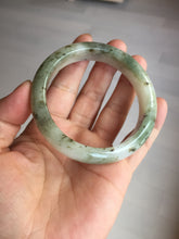 Load image into Gallery viewer, 56.4mm Certificated dark green/black/white with floating seaweed jadeite jade bangle BP21-4072