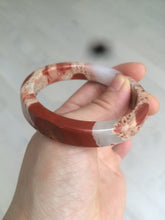 Load image into Gallery viewer, 53.2mm 100% natural red/pink/white square red jasper stone bangle XY77