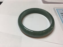 Load image into Gallery viewer, 55.8mm Certified Type A 100% Natural Light Green/Blue/Gray With Flying Snow Guatemala Jadeite Bangle PH265-1247