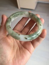 Load image into Gallery viewer, 56.4mm Certificated dark green/black/white with floating seaweed jadeite jade bangle BP21-4072