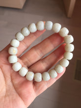 Load image into Gallery viewer, 10x8mm 100% Natural beige white brown vintage style flying dandelions Osmanthus fragrans cake(桂花糕) nephrite Jade bead bracelet HT133