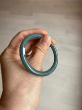 Load image into Gallery viewer, 48mm Certified Type A 100% Natural deep sea green/blue/gray/white oval round cut Guatemala Jadeite bangle KS95-2468
