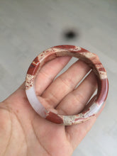 Load image into Gallery viewer, 53.2mm 100% natural red/pink/white square red jasper stone bangle XY77
