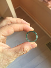 Load image into Gallery viewer, 16.7mm Size 6 1/4 100% natural type A icy watery dark green blue black gray Guatemala jadeite band ring group PE129