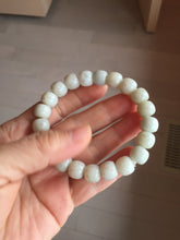 Load image into Gallery viewer, 10x8mm 100% Natural beige white brown vintage style flying dandelions Osmanthus fragrans cake(桂花糕) nephrite Jade bead bracelet HT133