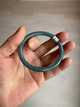 Load image into Gallery viewer, 48mm Certified Type A 100% Natural deep sea green/blue/gray/white oval round cut Guatemala Jadeite bangle KS95-2468