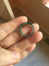 Load image into Gallery viewer, 16.7mm Size 6 1/4 100% natural type A icy watery dark green blue black gray Guatemala jadeite band ring group PE129