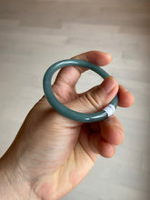 Load image into Gallery viewer, 48mm Certified Type A 100% Natural deep sea green/blue/gray/white oval round cut Guatemala Jadeite bangle KS95-2468