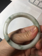 Load image into Gallery viewer, 57.5mm Certified 100% natural Type A green/white jadeite jade bangle BM32-9745